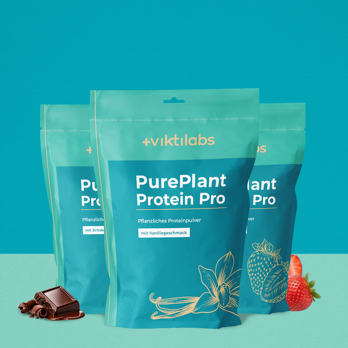 PurePlant Protein Pro: Reis- & Erbsenprotein mit Flohsamenschalen, Akazienfaser, L-Glutamin & Enzymen