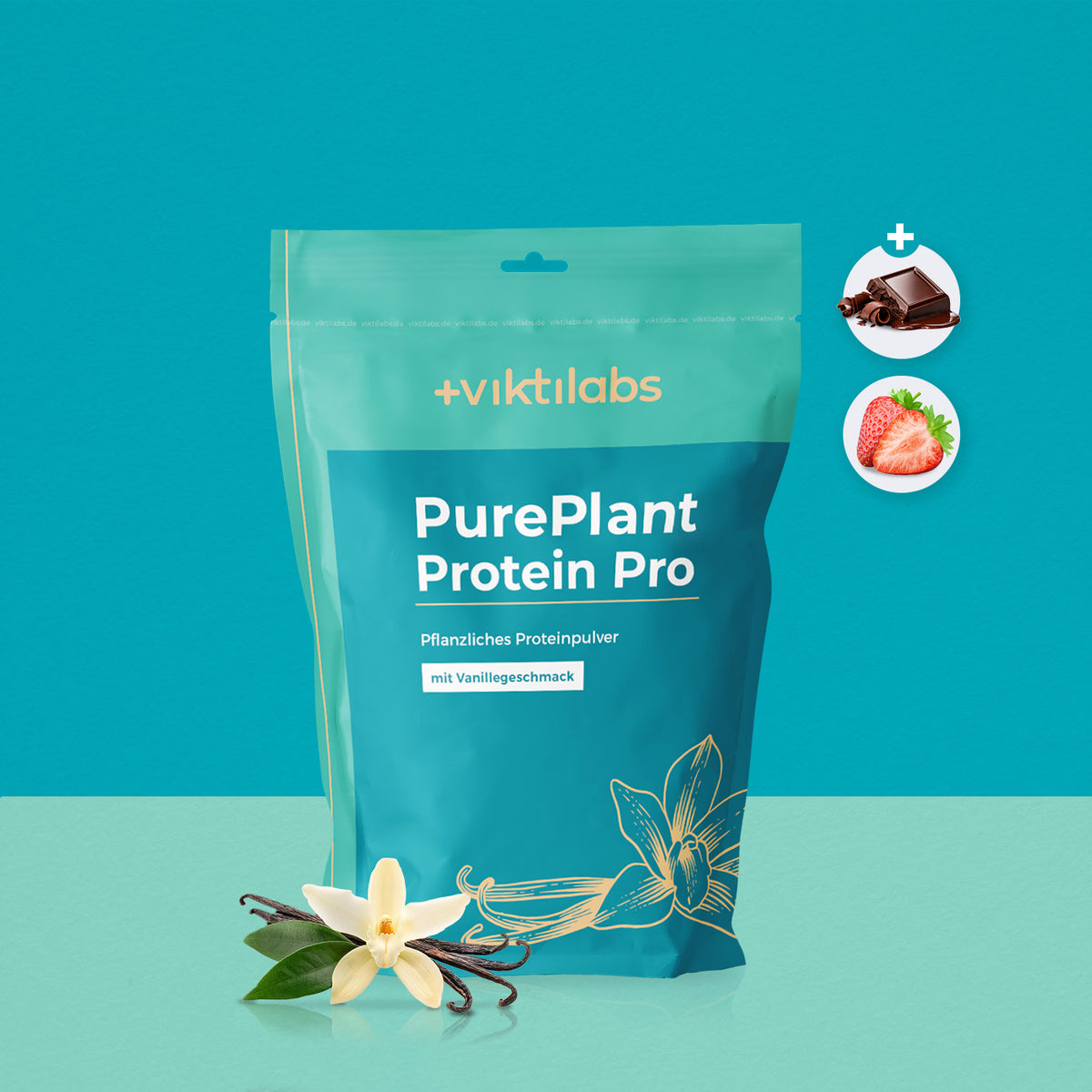 PurePlant Protein Pro: Reis- & Erbsenprotein mit Flohsamenschalen, Akazienfaser, L-Glutamin & Enzymen
