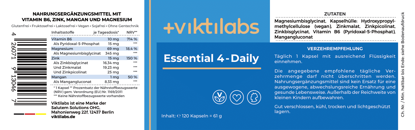 Bestellkampagne für Essential 4-Daily (120 Kapseln)- bis zu 37 % sparen und ab 19,94 € pro Glas