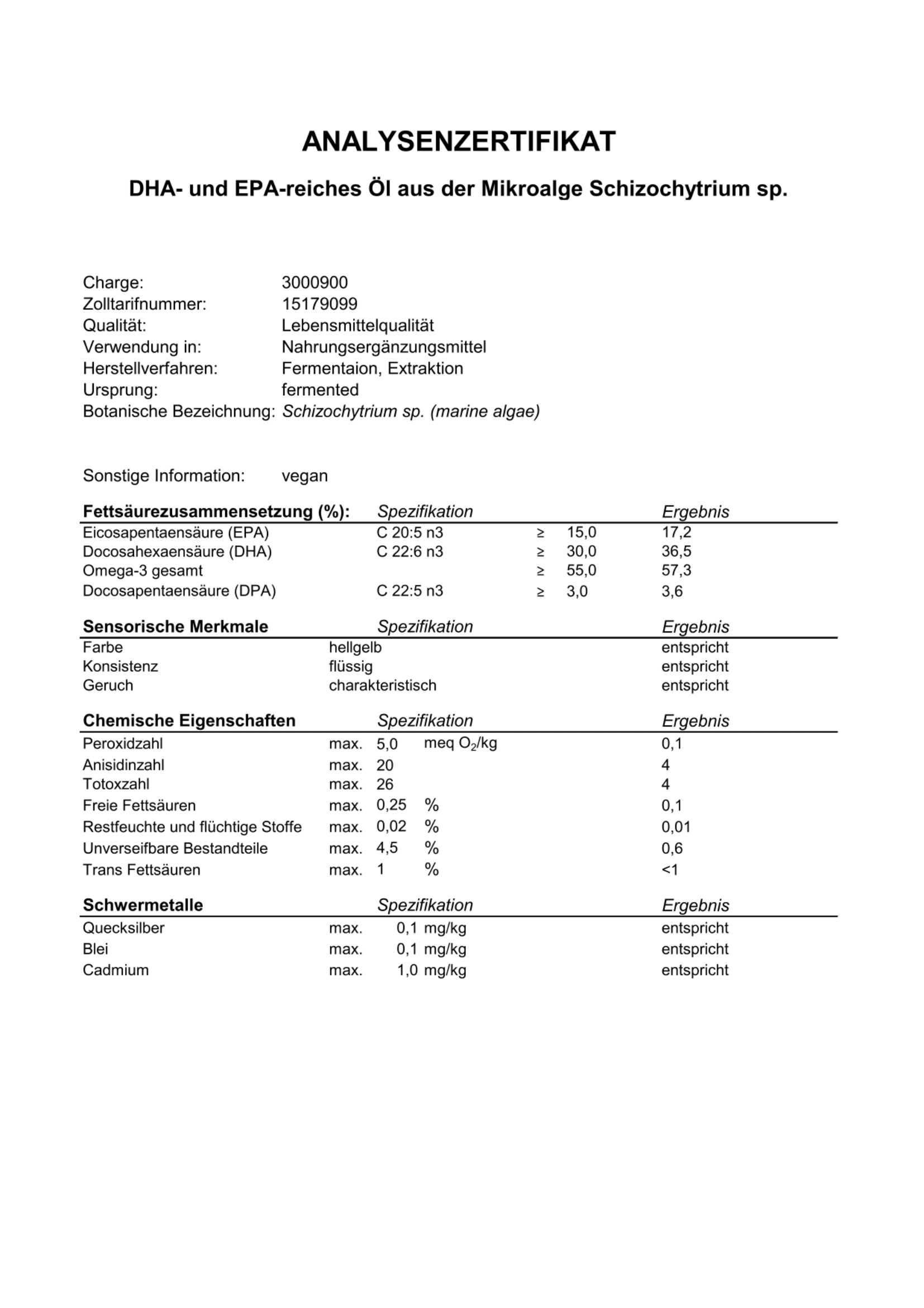 Omega-3 Vegan mit Algenöl - 100 ml
