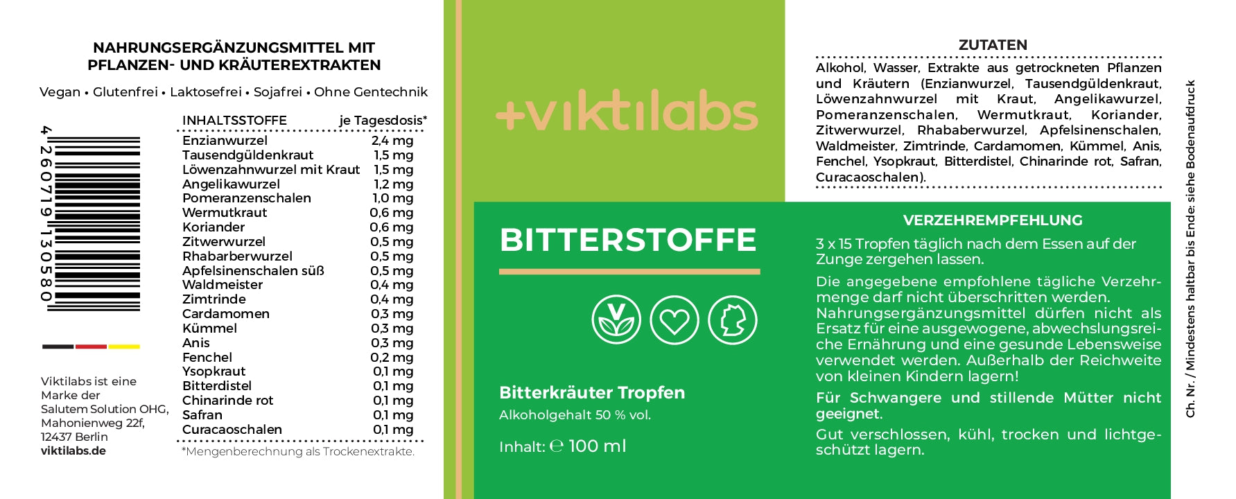 Bitterstoffe Tropfen - 1 Flasche mit 100 ml