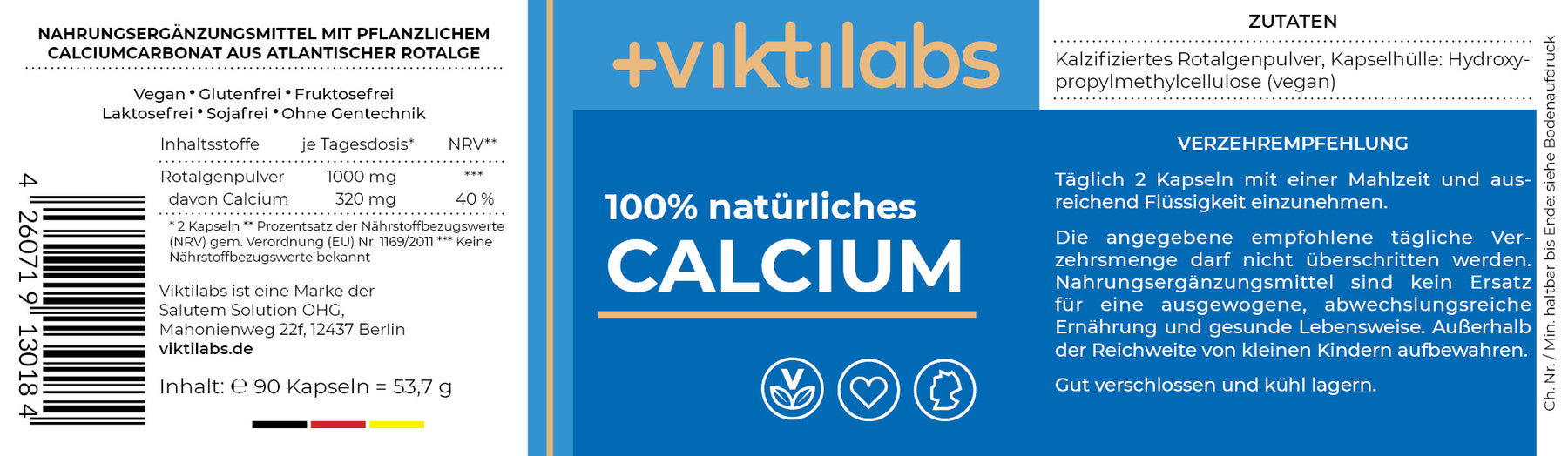 Natürliches Calcium aus der atlantischen Rotalge - 90 Kapseln
