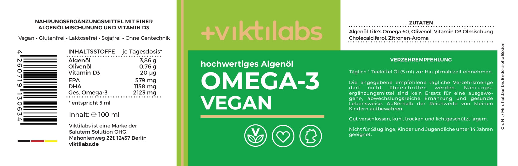 Omega-3 Vegan mit Algenöl - 100 ml