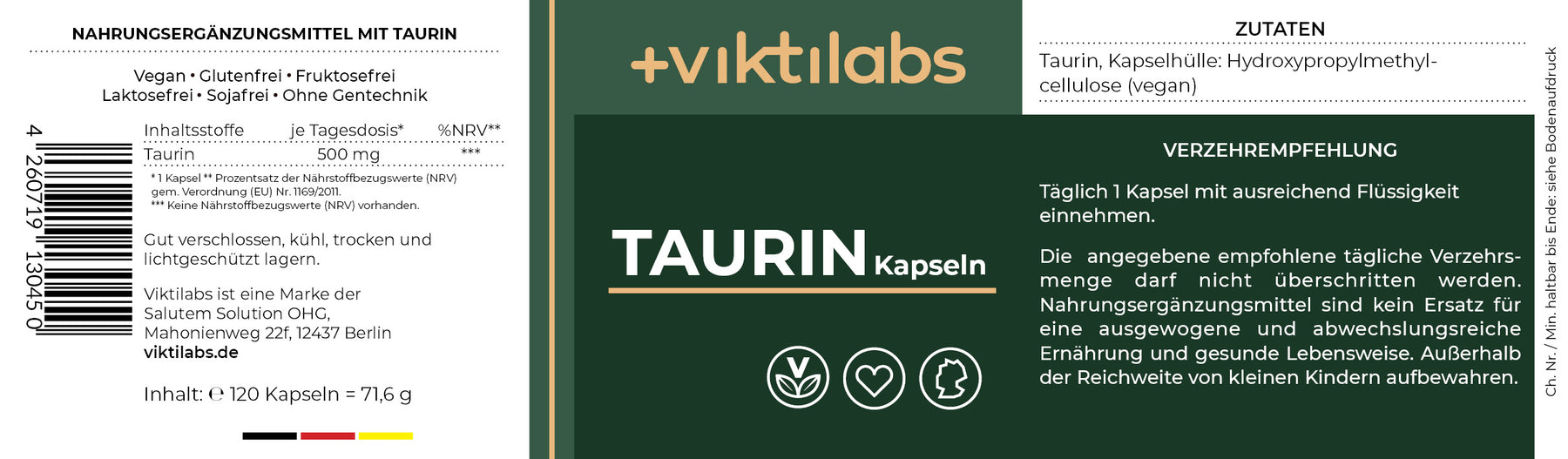 Taurin - 120 Kapseln