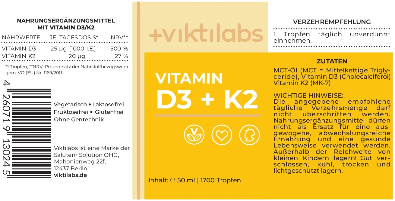 Vitamin D3 und K2 – eine starke Kombination - 50ml