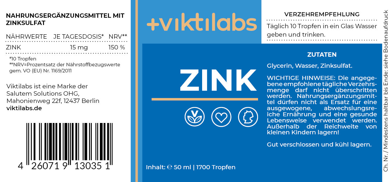 Zinktropfen – Multitalent für das tägliche Wohlbefinden - 50ml