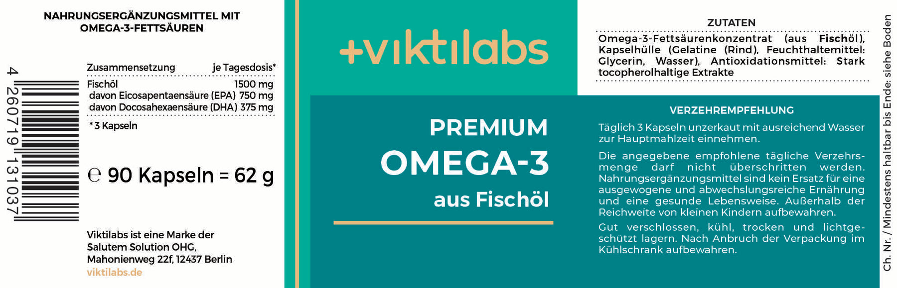 Premium Omega-3 Fischöl Kapseln