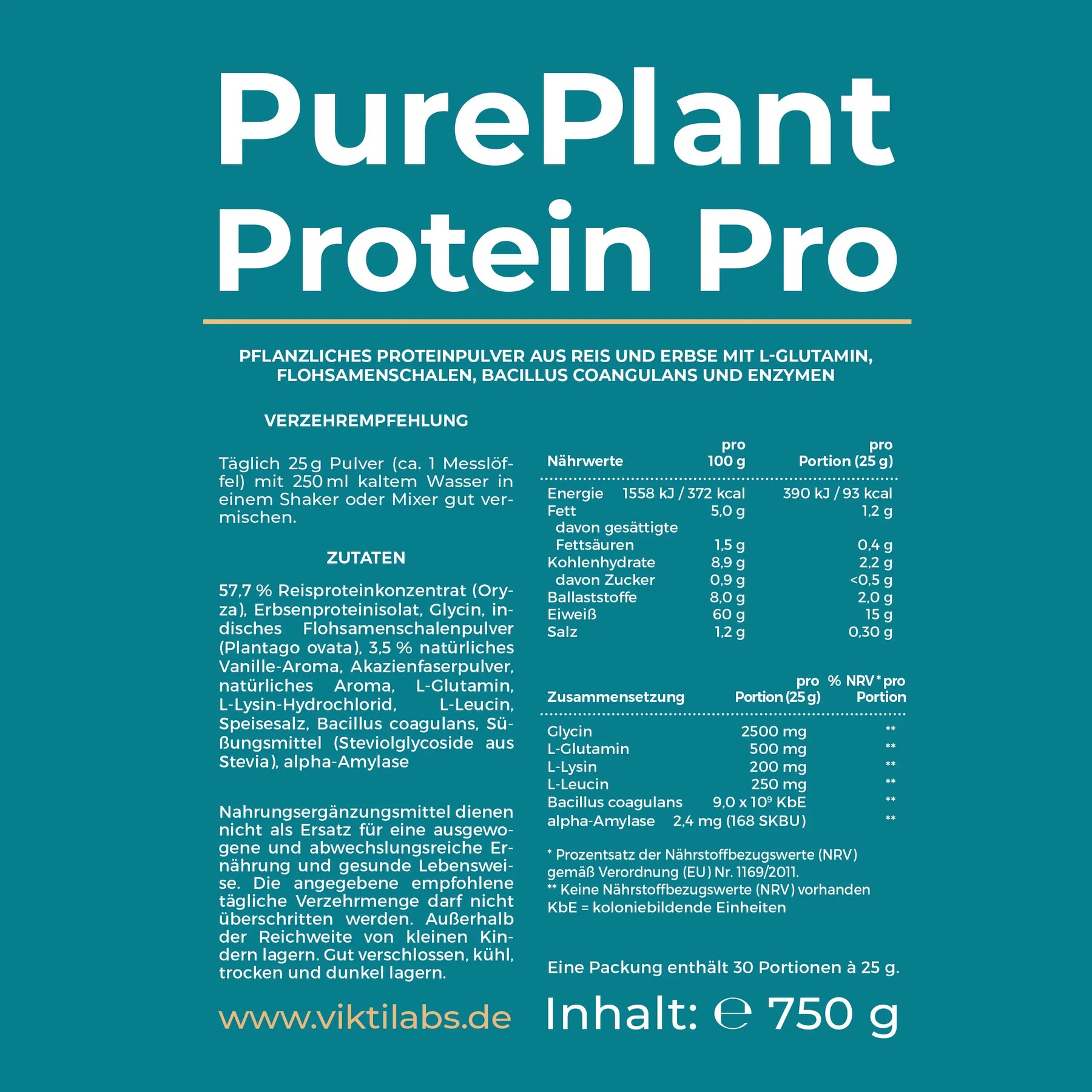 PurePlant Protein Label