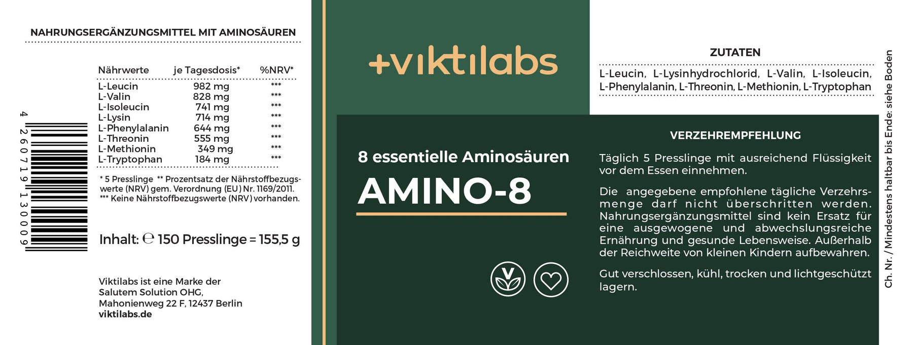 Produkt Label Viktilabs Amino 8