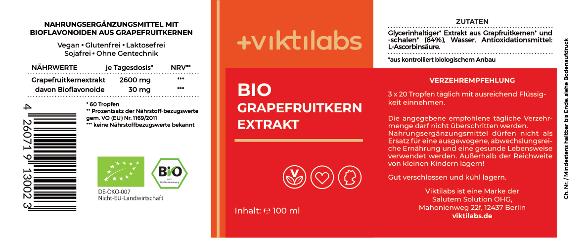 Bio Grapefruitextrakt mit natürlichen Bioflavonoiden - 100ml