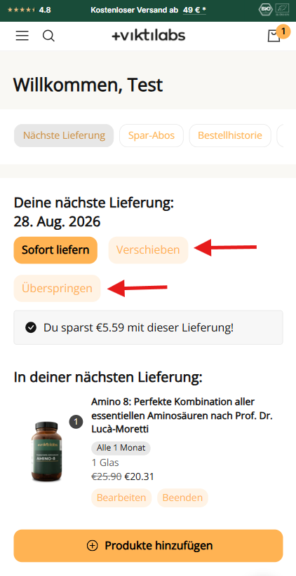 Ich habe noch genug Vorrat