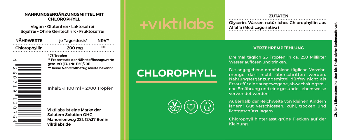 Chlorophyll Tropfen - 1 Flasche mit 100 ml