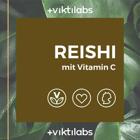 Premium Reishi Vitalpilz Extrakt - 70 Kapseln mit Vitamin C